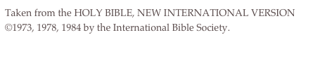Taken from the HOLY BIBLE, NEW INTERNATIONAL VERSION©1973, 1978, 1984 by the International Bible Society.